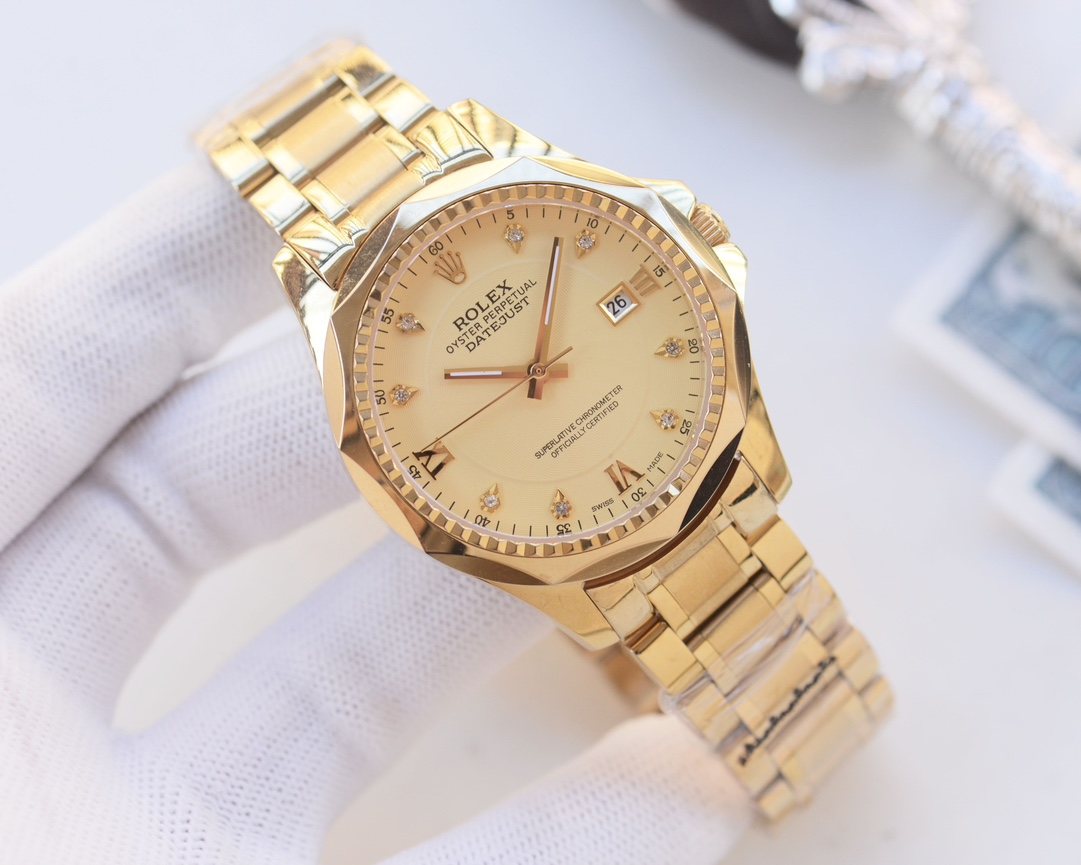 Rolex Gold Bracelet Watch — front