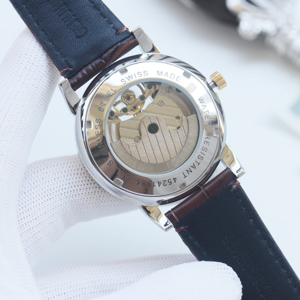 Patek Philippe Black Dial Open-Heart Watch — back